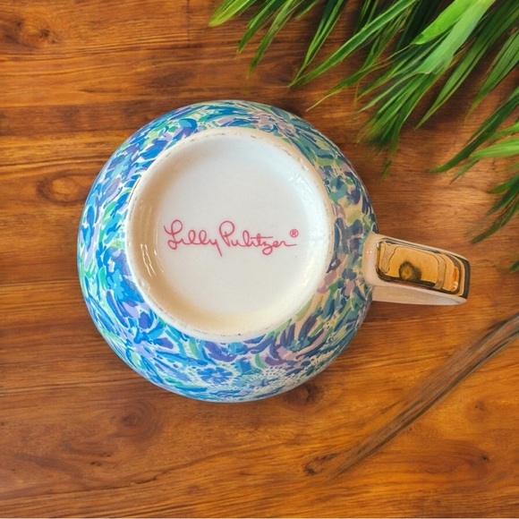 Lilly Pulitzer Blue Floral Ceramic Mug - Oversized xx, Lilly Cup - Picture 7 of 11
